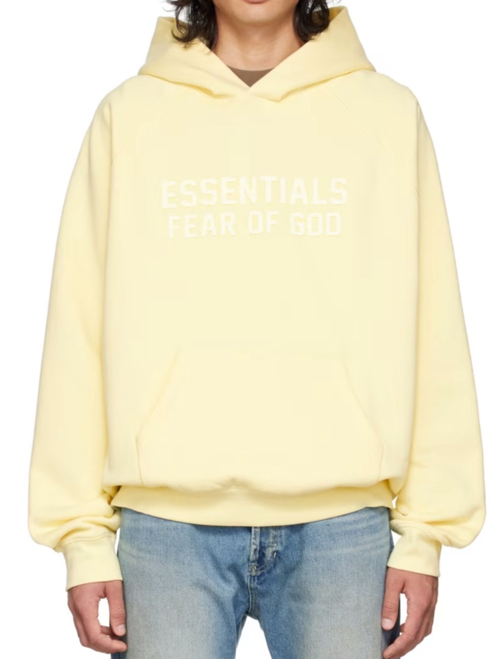 ESSENTIALS FEAR OF GOD - Butter Yellow Raglan Hoodie size XL